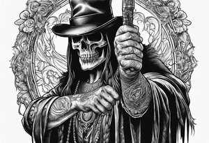 death pointing out tattoo idea