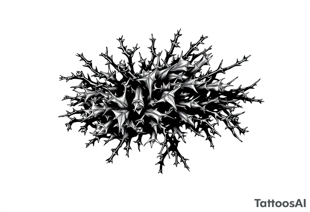 bushes with thorns tattoo idea