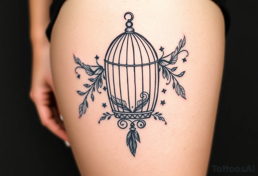 Birdcage open tattoo idea