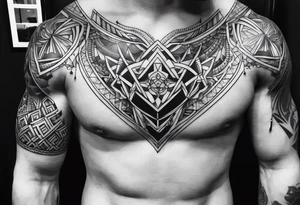 draw a tattoo in chest and shoulder tattoo idea