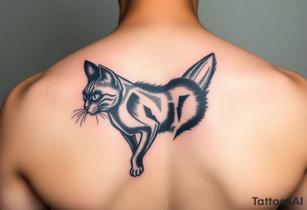 Black cat tattoo idea