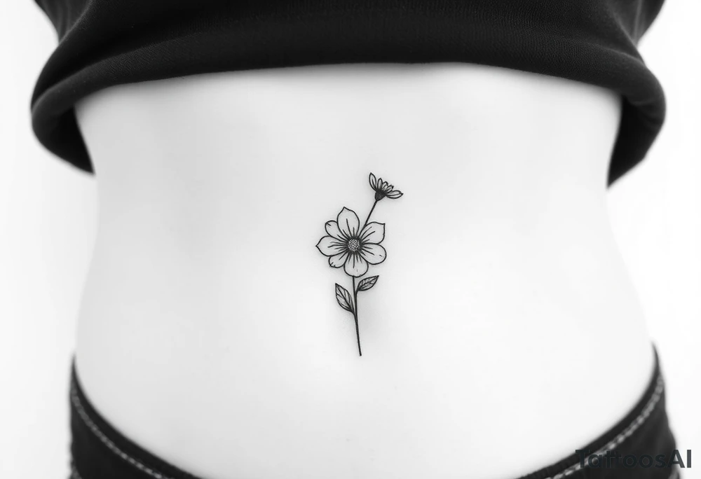 both january birth flowers that are dainty and fine line and small tattoo idea