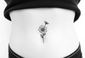 both january birth flowers that are dainty and fine line and small tattoo idea