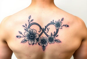 January December July birthday flower infinity sign jayden maya inside infinity sign tattoo idea