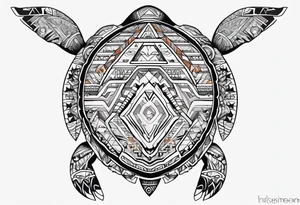 native american turtle with the name sam incorporated into thje shell design tattoo idea