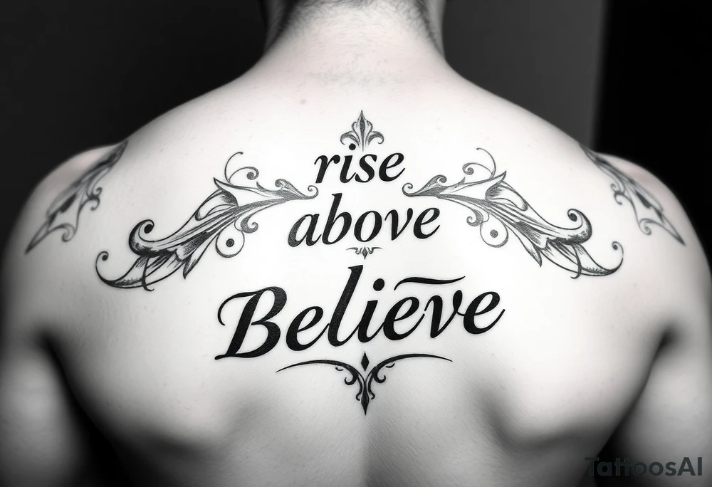 powerful rise above and believe tattoo idea