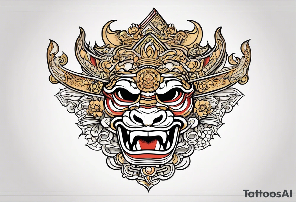 Balanise Barong side view tattoo idea