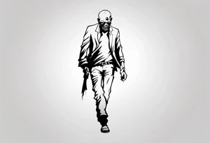zombie walking tattoo idea
