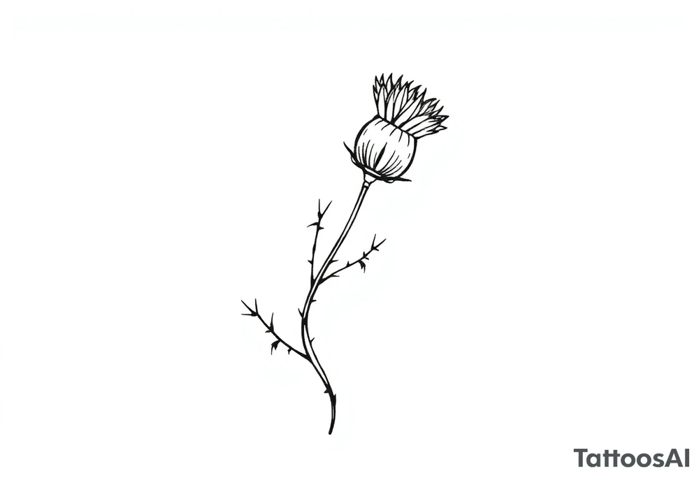 thistle minimalist for hand with message tattoo idea