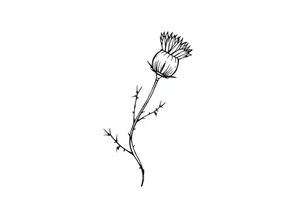 thistle minimalist for hand with message tattoo idea