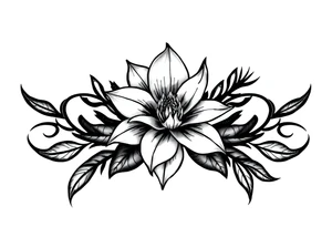 State or louisiana with magnolia flower in tooled leather tattoo idea