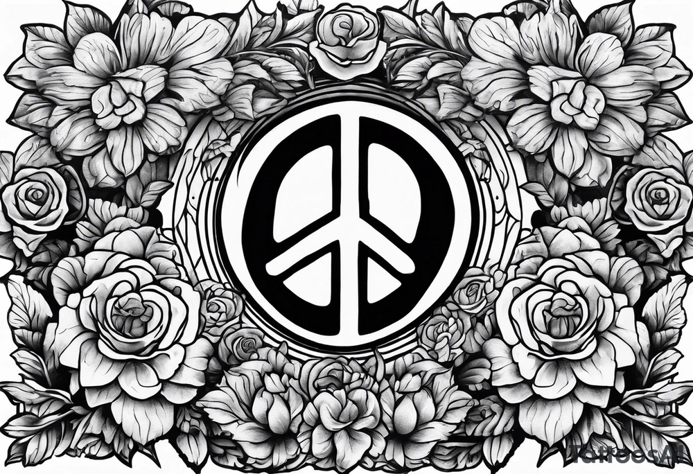 Anti war tattoo. Morphed. No peace sign, violence, flowers, rifles. No peace sign!!!! tattoo idea