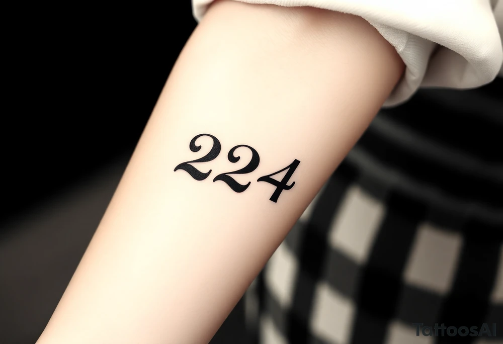 224 numbers into a tattoo itself tattoo idea