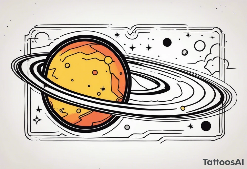 Man,solar, planet space tattoo idea