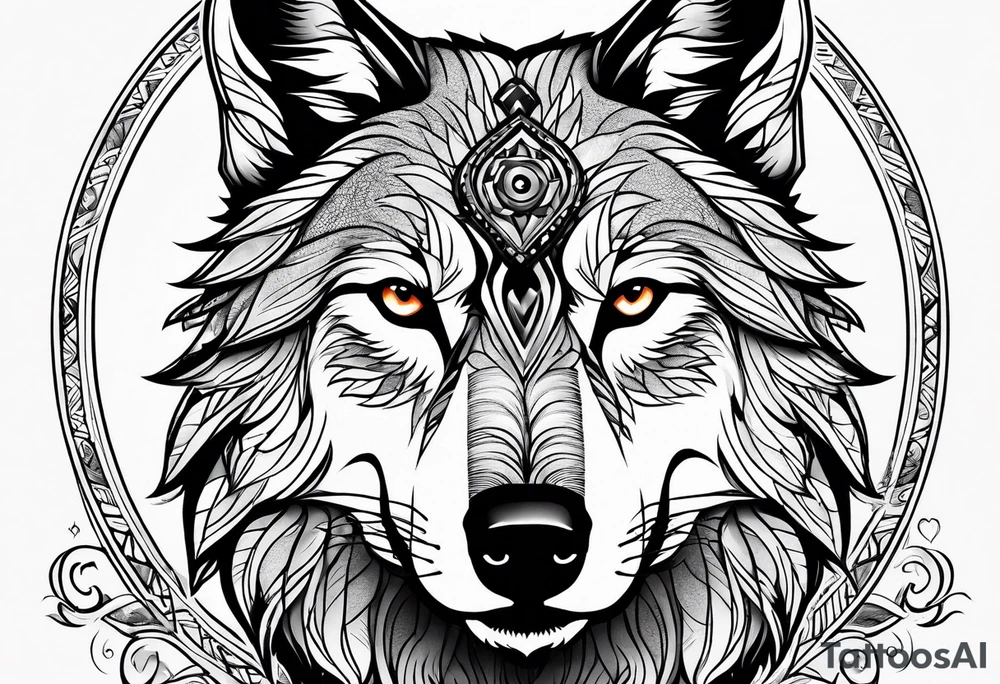 wolf tattoo idea