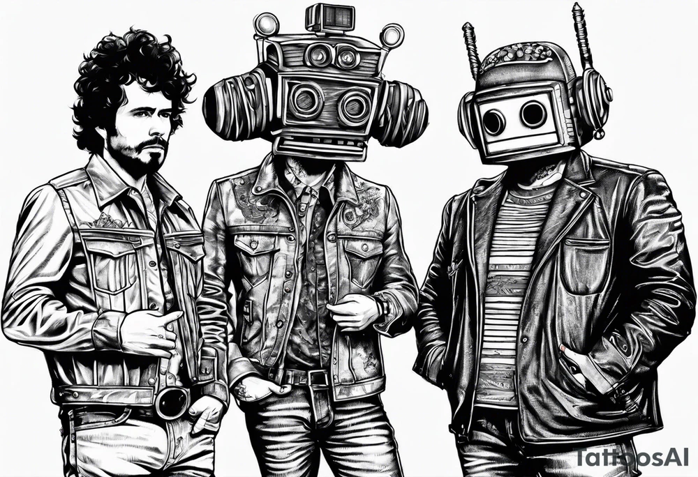 Flight Of The Conchords band dressed in robot costumes tattoo idea