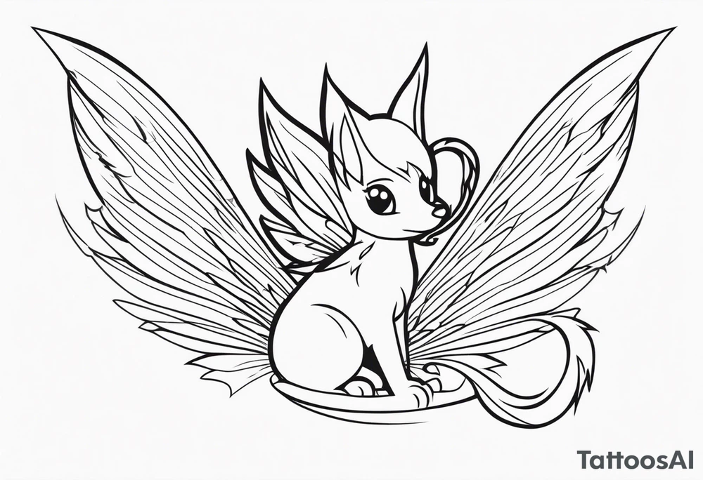 A fairy with a tail inspired by the Fairy Tail anime guild logo tattoo idea