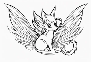 A fairy with a tail inspired by the Fairy Tail anime guild logo tattoo idea