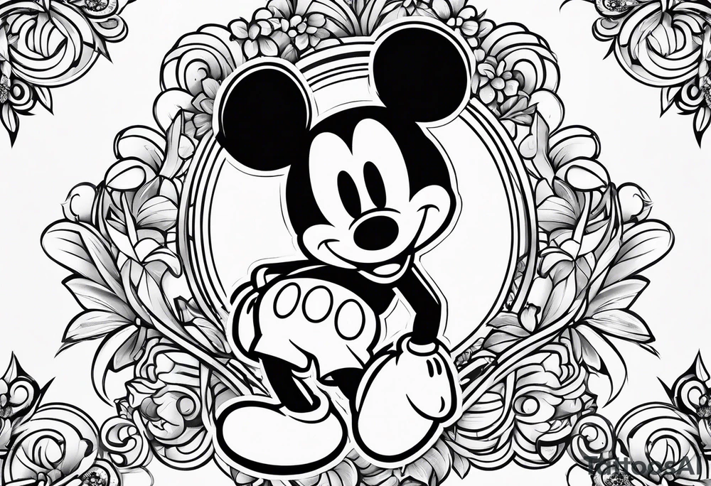 mickey mouse tattoo idea