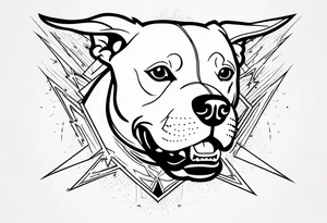 Angry ame4ican pitbull terier, lightning bolts tattoo idea