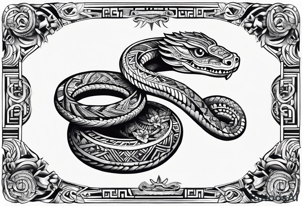 Aztec snake tattoo idea