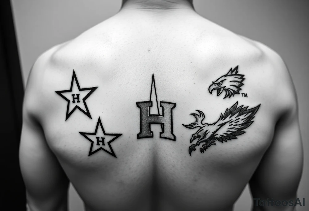 Mix all athletics Houston team logos into one nice one tattoo idea