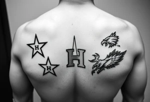 Mix all athletics Houston team logos into one nice one tattoo idea