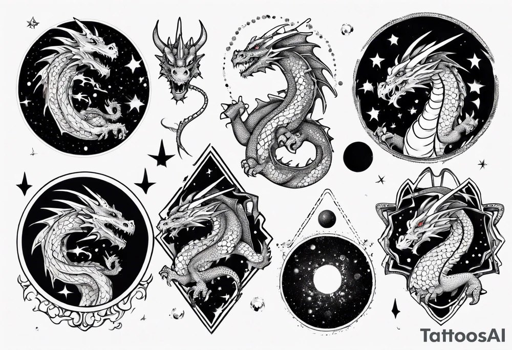 Dragon out in space tattoo idea