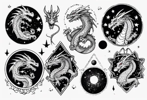 Dragon out in space tattoo idea