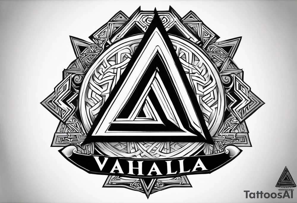 Valhalla shield valknut sword tattoo idea