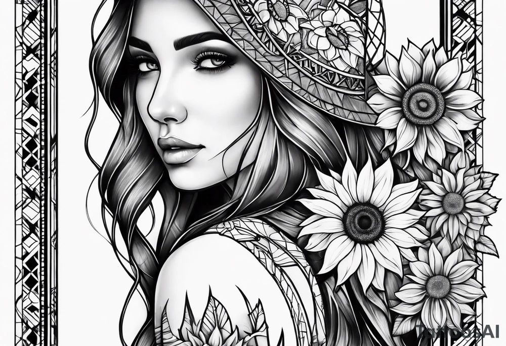 Dreamcatcher and sunflowers forearm sleeve tattoo idea