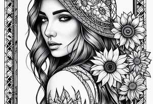 Dreamcatcher and sunflowers forearm sleeve tattoo idea