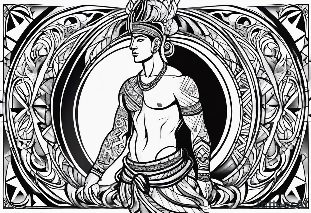 male human figure tattoo idea