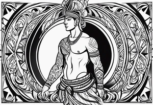 male human figure tattoo idea