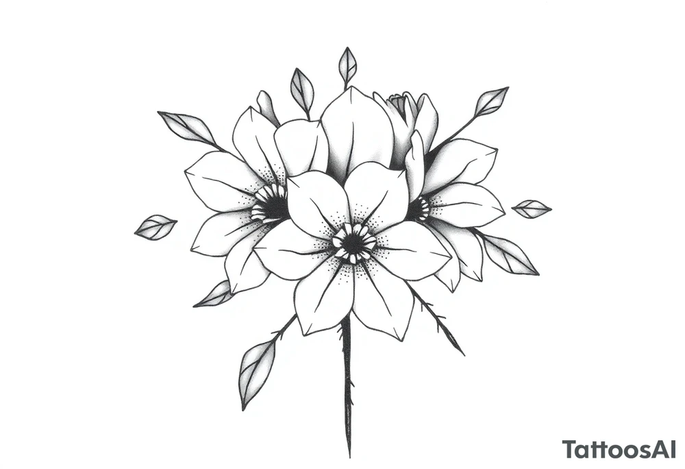 bouquet of flowers tattoo idea