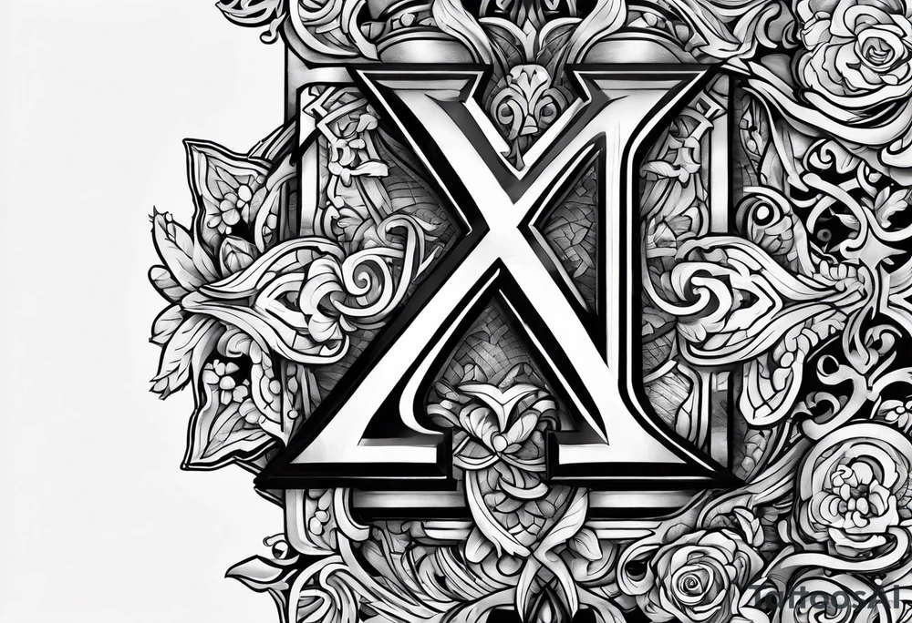 2 letters, X & I.
chain tattoo idea