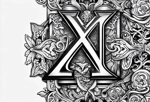 2 letters, X & I.
chain tattoo idea