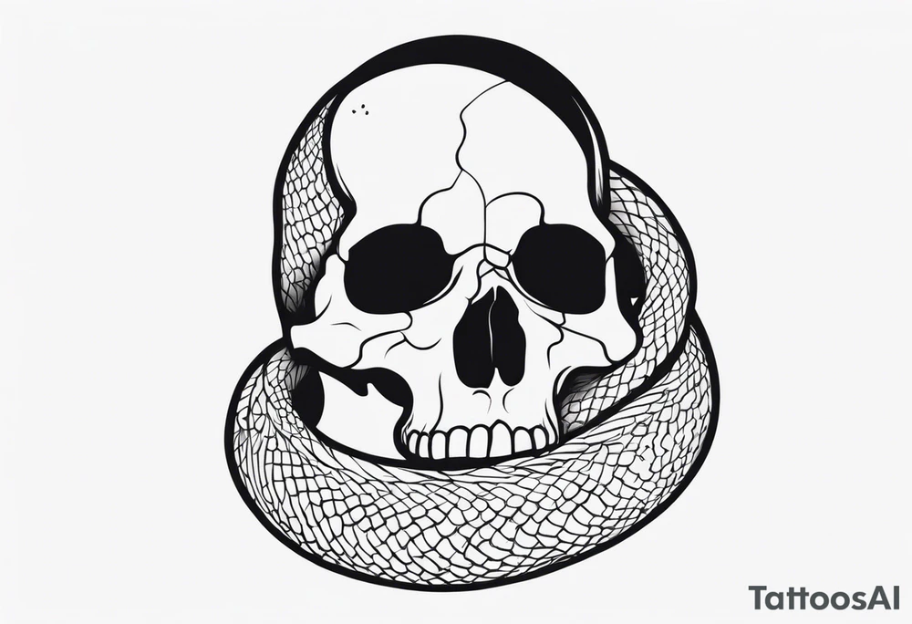 A snake wrapped around a skull tattoo idea
