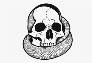 A snake wrapped around a skull tattoo idea