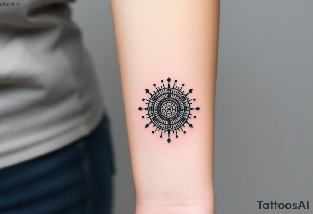 Bio-Mechanical internal computer, binary code, symbolism for 6 kids, 5 boys and youngest is a girl tattoo idea