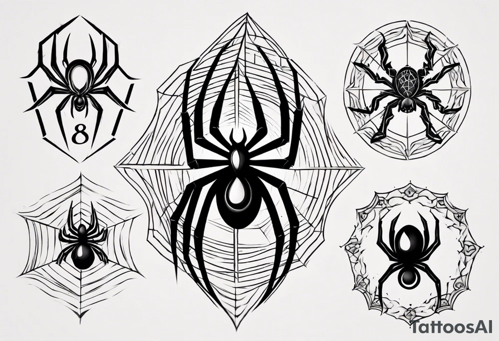 Spider with the number 8 on its back tattoo idea