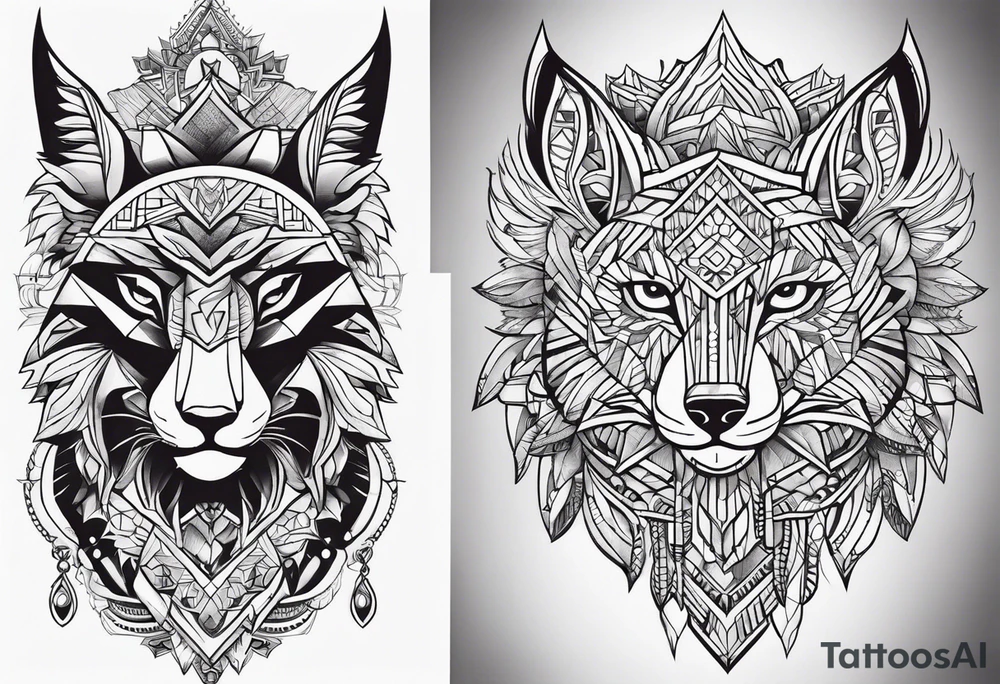 geometric totem tattoo idea