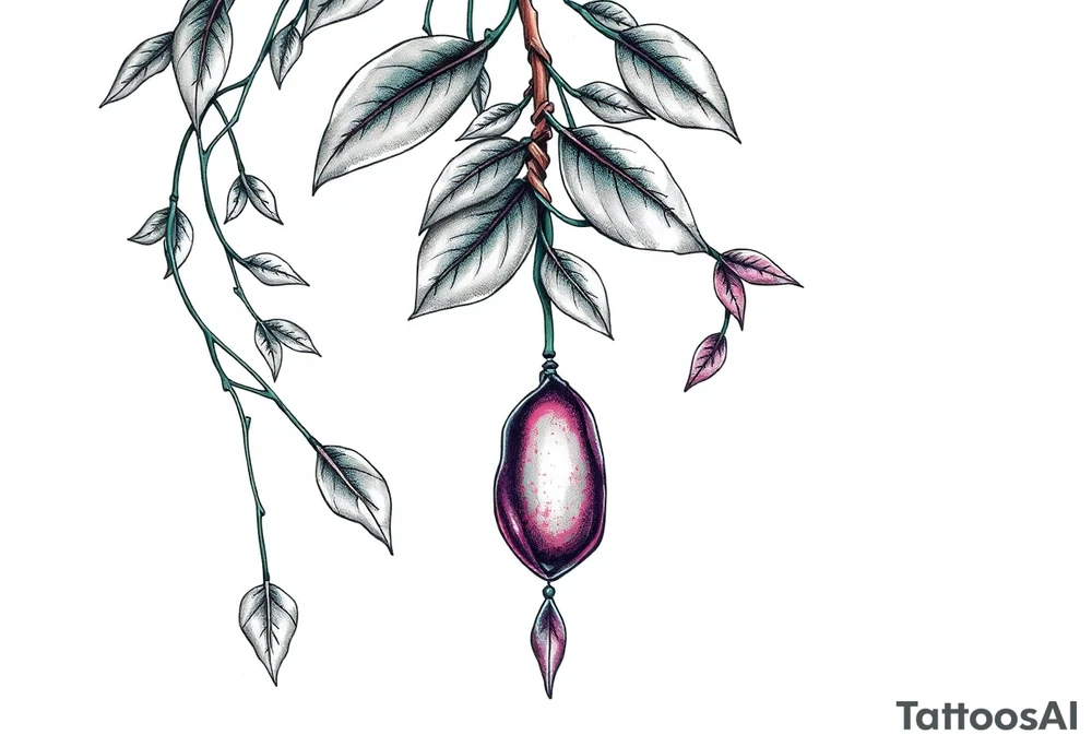 hanging plant with date tattoo idea