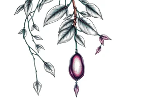 hanging plant with date tattoo idea