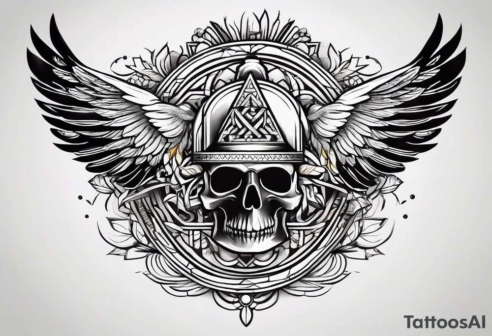 free masonry symbol , rectangle tattoo idea