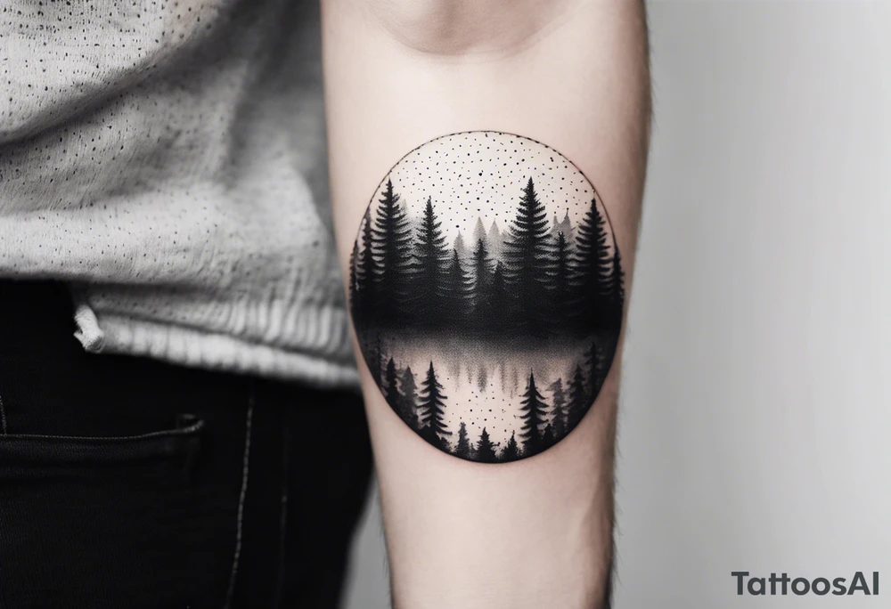 forest, abstract, on hand, no people tattoo idea
