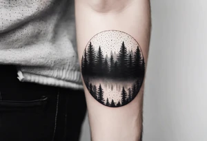 forest, abstract, on hand, no people tattoo idea