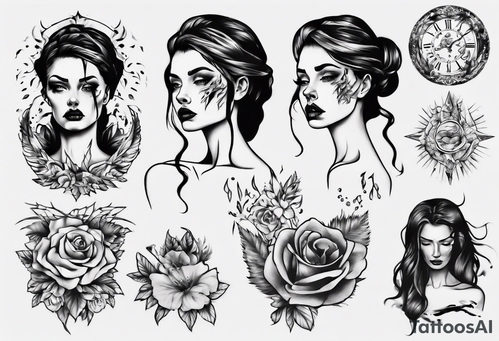 sad woman tattoo idea
