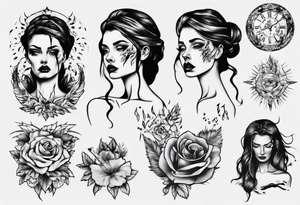 sad woman tattoo idea