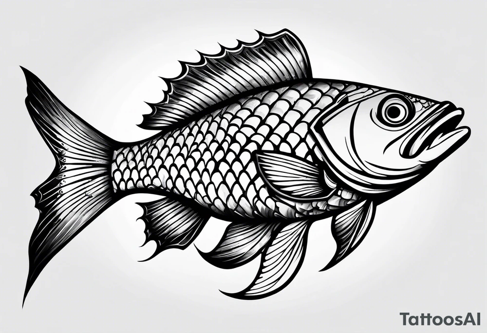 Tribal fish lure tattoo idea
